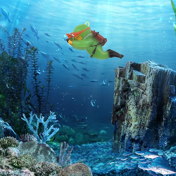 onesimcr Floating Fish Tank Decorations, Aquarium Decorations, Lovely Diver Fish Tank Decorations, Floating Device Fish Tank Accessories，Suitable for All Kinds of Fish Tanks(Light Green)… onesimcr