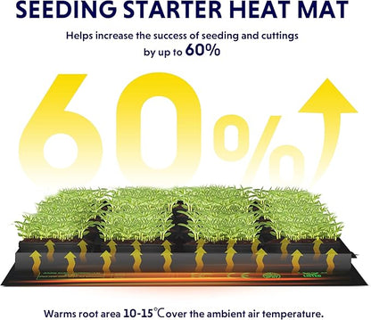iPower 10" x 20.75" Waterproof Durable Seedling Heat Mat with Controller Warm Hydroponic Plant for Indoor Gardening Germination Starting iPower