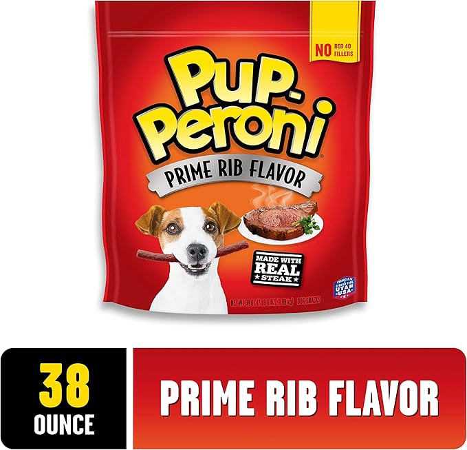 Pup-Peroni Dog Treats, Prime Rib Flavor, 38 Ounce, Made with Real Steak - PAWPICO