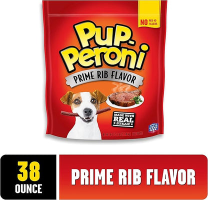 Pup-Peroni Dog Treats, Prime Rib Flavor, 38 Ounce, Made with Real Steak - PAWPICO
