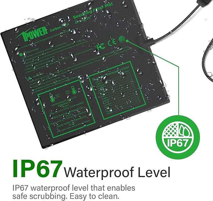 iPower 2 Pack 20" x 20.75" Seeding Heat Mat with Thermostat Temperature Adjustable Knob Durable Warm Hydroponic Plant Germination Starting Pad, Black iPower