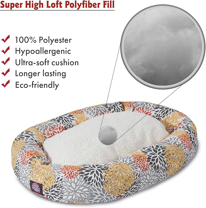 Majestic Pet 40" Citrus Blooms Sherpa Bagel Bed - PAWPICO
