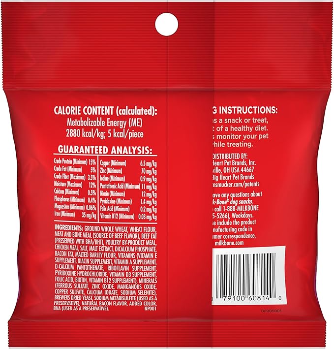 Milk-Bone Mini's Flavor Snacks Dog Treats, 2.5 Ounce (Pack of 20), Perfect for Walks, Travel Size, Party Favor - PAWPICO