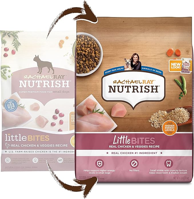Nutrish Rachael Ray Little Bites Dry Dog Food, Chicken & Veggies Recipe for Small Breeds, 6 Pounds - PAWPICO