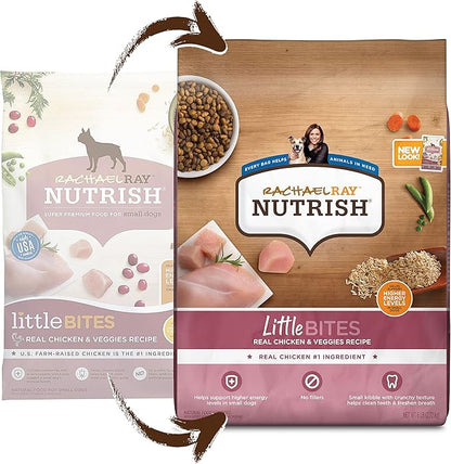 Nutrish Rachael Ray Little Bites Dry Dog Food, Chicken & Veggies Recipe for Small Breeds, 6 Pounds - PAWPICO