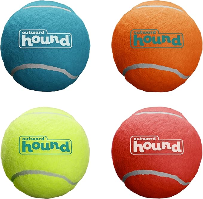 Outward Hound Squeaker Ballz Fetch Dog Toy, XS - 4 Pack - PAWPICO