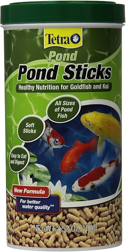 Tetra Pond Sticks, Koi Fish & Goldfish Food, Soft Sticks, Easy to Digest Floating Pond Fish Food, 3.53 ounces Tetra
