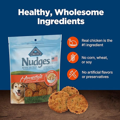 Blue Buffalo Nudges Homestyle Natural Dog Treats, Made in the USA with Real Chicken, Peas, and Carrots, 16-oz. Bag - PAWPICO