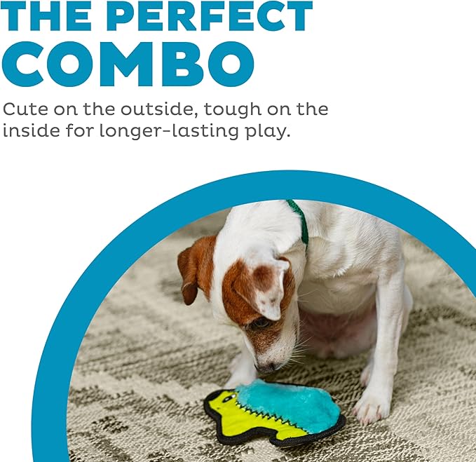 Outward Hound Durablez Tough Plush Squeaky Dog Toy, Hedgehog, Turquoise, XS - PAWPICO