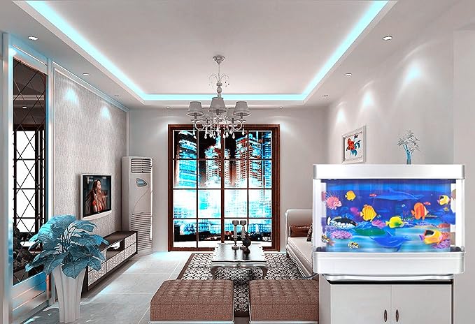 Fake Aquarium Decorative Lamp Artificial Tropical Fish Tank Motion Night Light Virtual Moving Imitating Ocean JINYEEZY