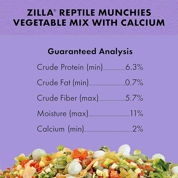 Zilla Reptile Food Munchies Vegetable Mix With Calcium, 4-Ounce Zilla