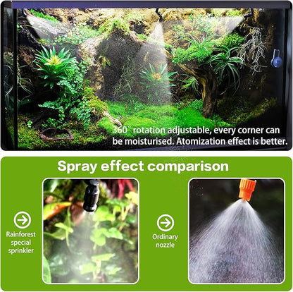 Reptile Fogger Automatic Reptile Mister Fogger for Terrarium, Timed Reptile Humidifiers for Chameleon/Lizard/Snake/Turtle/Frog MYGIIKAKA