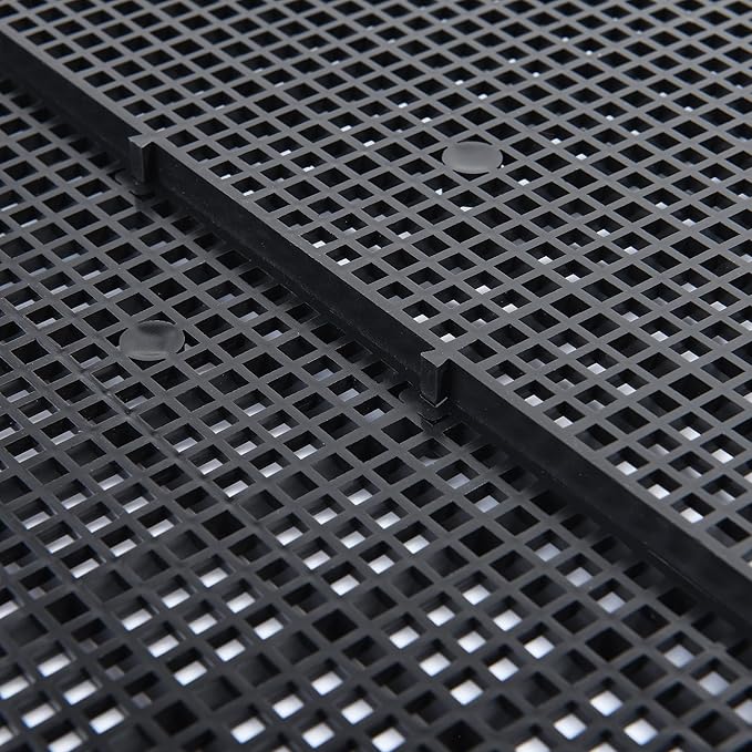 ALEGI Plastic Grid Divider Tray Egg Crate Louvre Aquarium Fish Tank Bottom Isolation with Bracket (4pcs Black) ALEGIAquarium