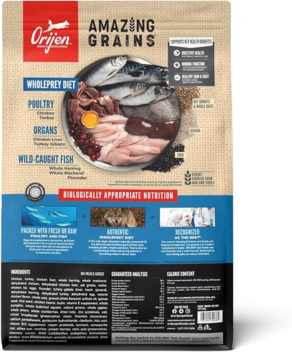 ORIJEN Amazing Grains Original Dry Dog Food, High Protein Dog Food, Fresh or Raw Ingredients - PAWPICO