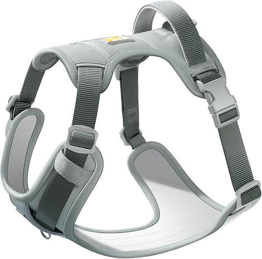 Core Dog Harness with Handle and Pocket, Sliver ion Inner Fabric, Wear-Resistant Shell Fabric, Reflective and Soft Padded (Mist Grey, Size Extra Large) WOOFO