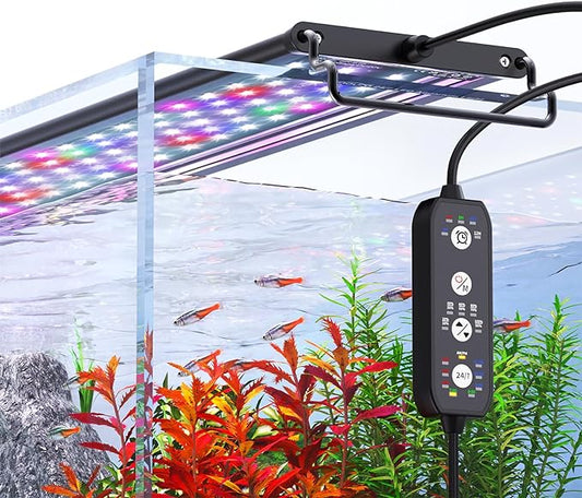 24/7 Mode LED Aquarium Light for Plants-Sunrise-Daylight-Moonlight Mode, Fish Tank Light with Auto On/Off, 7 Colors, Adjustable Timer/Brightness for Freshwater Tank(42W for 48-54 inch Tank) SEAOURA
