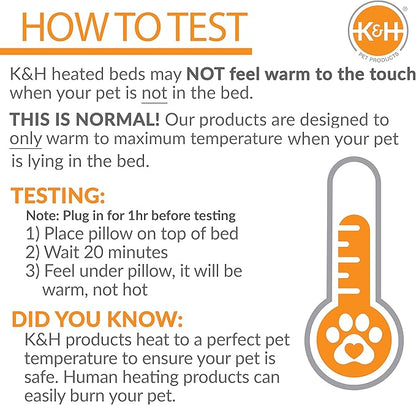 K&H Pet Products Thermo-Kitty Mod Dream Pod Heated Cat Bed for Large Cats, Indoor Heated Cat Cave, Thermal Cat Mat Hideaway for Small or Large Cats and Kittens 22 Inches Tan/Black - PAWPICO