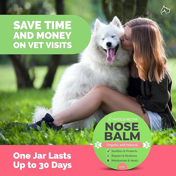 Dog Nose Balm - 100% Organic & Natural Nose Moisturizer and Healing Cream Butter - Dog Dry Nose Treatment and Moisturizer - Heals, Repairs & Protects Chapped, Damaged & Rough Noses QualityPet