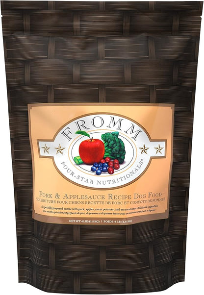 Fromm Four-Star Nutritionals Pork & Applesauce Dog Food - Premium Dry Dog Food - Pork Recipe - 4 lb - PAWPICO