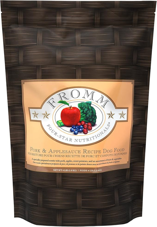 Fromm Four-Star Nutritionals Pork & Applesauce Dog Food - Premium Dry Dog Food - Pork Recipe - 4 lb - PAWPICO