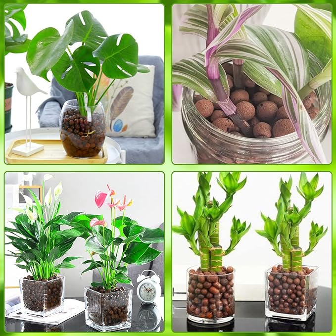 Halatool 16 LB Organic Clay Pebbles 4mm-16mm Leca for Plants 100% Natural Hydroton Clay Pebbles for Hydroponic Growing Gardening Orchids Drainage Decoration Aquaponics HALATOOL