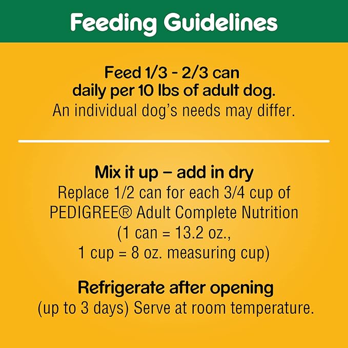 PEDIGREE CHOPPED GROUND DINNER Adult Canned Soft Wet Dog Food, Turkey & Bacon Flavor, 13.2 oz. Cans 12 Pack - PAWPICO
