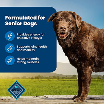 Blue Buffalo Life Protection Formula Senior Dry Dog Food, Supports Joint Health and Mobility, Made with Natural Ingredients, Chicken & Brown Rice Recipe, 5-lb. Bag - PAWPICO
