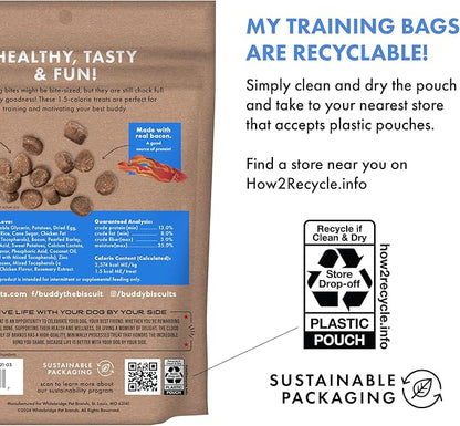 Buddy Biscuits Trainers 10 oz. Pouch of Training Bites Soft & Chewy Dog Treats Made with Bacon Flavor - PAWPICO