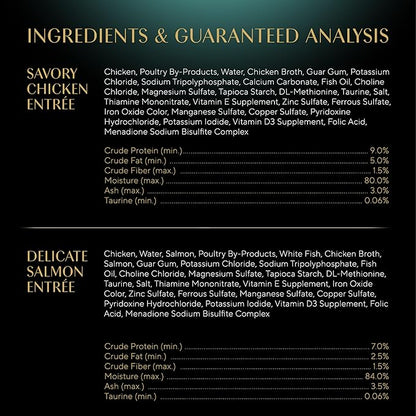 Sheba Perfect Portions Wet Cat Food Pate Savory Chicken Entree and With Sustainable Salmon Variety Pack, 2.6 oz., Twin-Pack Trays (6 Count, 12 Servings) (Pack of 2) - PAWPICO