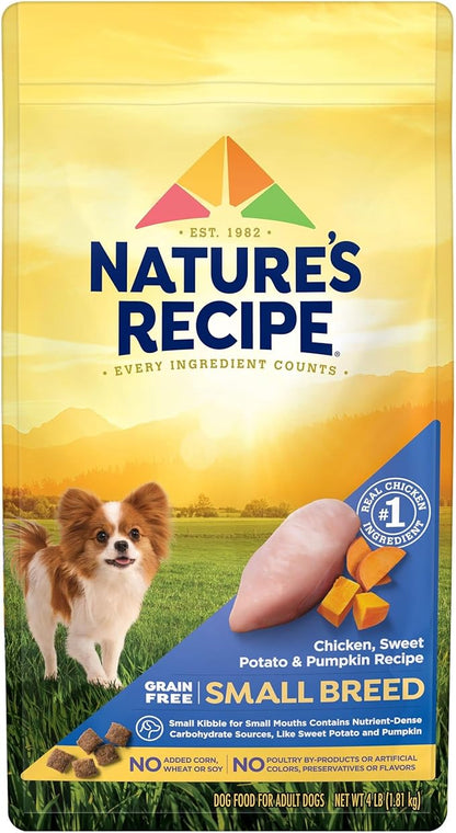 Nature′s Recipe Grain Free Small Breed Chicken, Sweet Potato & Pumpkin Recipe Dry Dog Food, 4 lb. Bag - PAWPICO