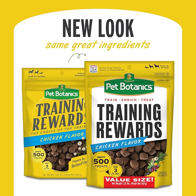 Pet Botanics 20 oz. Pouch Training Reward Soft & Chewy, Chicken Flavor, with 500 Treats Per Bag, The Choice of Top Trainers - PAWPICO