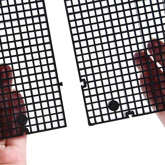 ALEGI Plastic Grid Divider Tray Egg Crate Louvre Aquarium Fish Tank Bottom Isolation with Bracket (4pcs Black) ALEGIAquarium