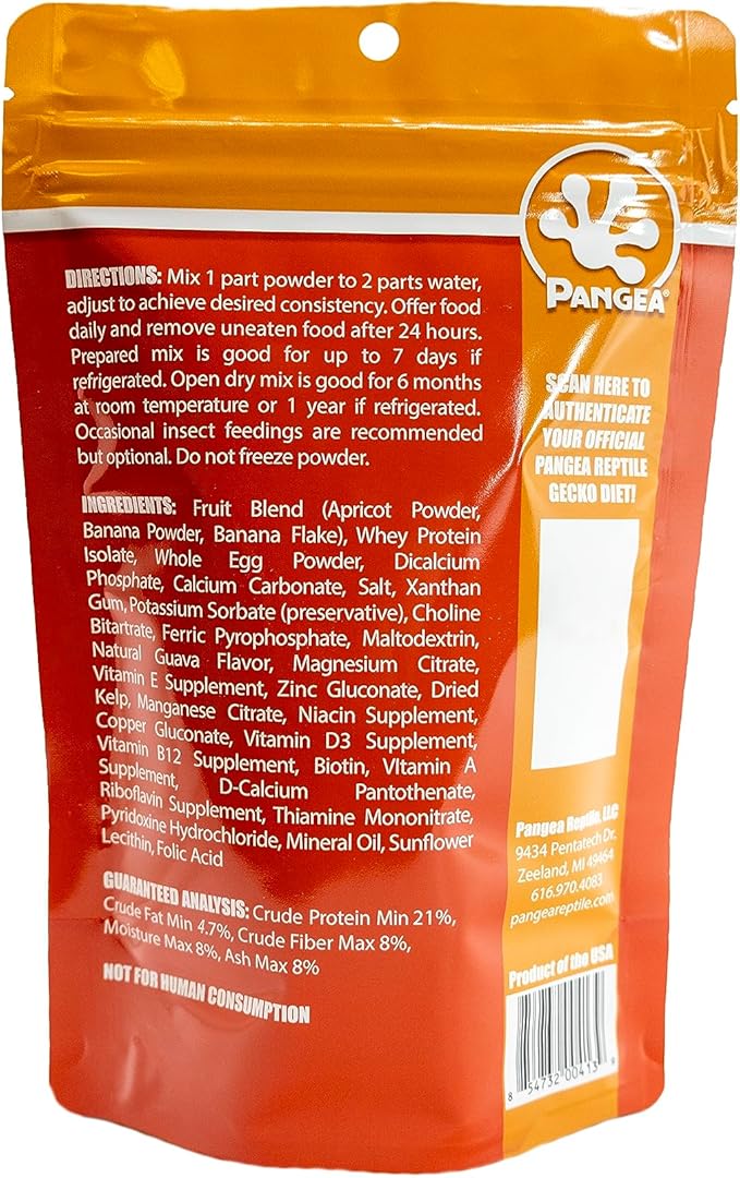 Pangea Fruit Mix Apricot Complete Crested Gecko Food 1/2 lb PangeaReptile