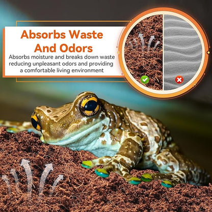 Legigo 6 Pack Compressed Coconut Fiber Substrate - 100% Organic Coconut Fiber Brick Bedding for Reptiles, Natural Coco Husk Substrate Terrarium Bedding for Snake, Hermit Crabs, Frogs, Tortoise, Gecko Legigo