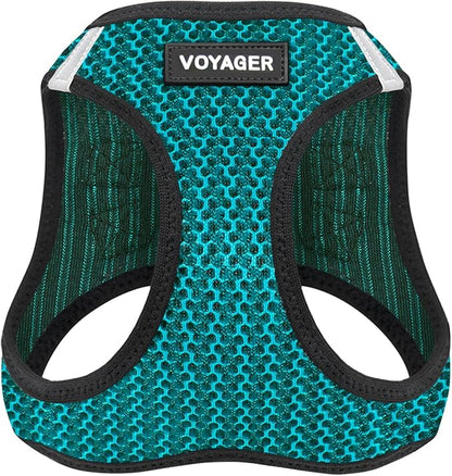 Voyager Step-in Air Dog Harness - All Weather Mesh, Reflective, No Pull Harness for Small, Medium Dogs, Cats - Secure with Hook & Loop Fastener, Buckle, Double D-Rings - Turquoise 2-Tone, M BestPetSuppliesLLC