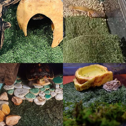 kathson 2 PCS Reptile Carpet Mat Terrarium Bedding Substrate Liner Mat Imitation Rainforest Crawler Mats for Snakes Bearded Dragon Gecko Chameleon Turtles Iguana（23.62 X 15.74 in） kathson