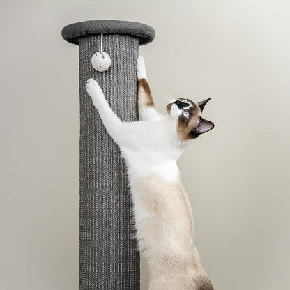 Kitty City Sisal Post Scratcher, Sisal Post (Gray) - PAWPICO