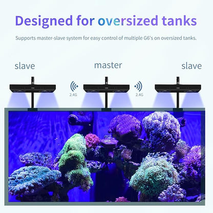 Aquarium Light-140 Watts Reef Light High Penetration Wide Coverage Sunrise Sunset Moonlight Saltwater Lights for Coral with Master Slave Group Control & Timer & Screen SmatFarm
