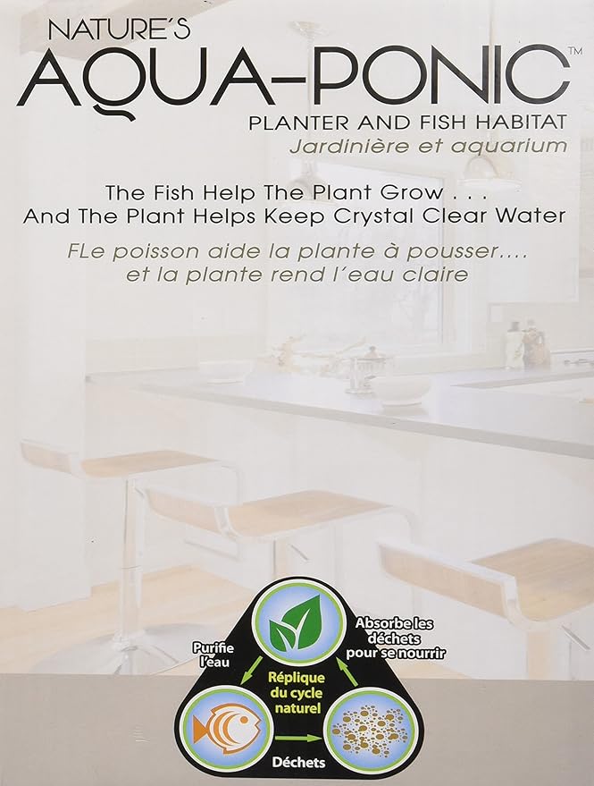 Penn-Plax (APON1) Aquaponic Planter and Aquarium for Betta Fish Tank Promotes Healthy Hydroponic Environment for Plants and Fish Penn-Plax