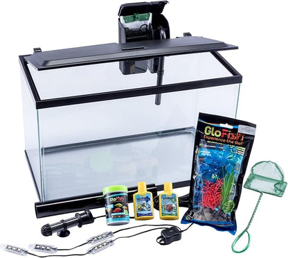 Glofish 10 Gallon Aquarium Fish Tank Kits, Includes LED Lighting and Décor (Amazon Exclusive) GloFish