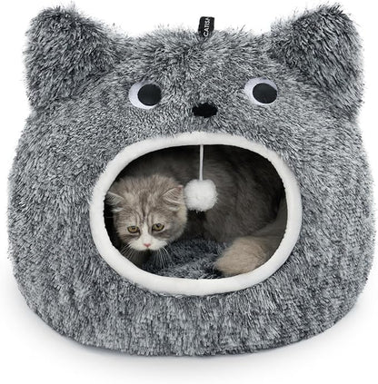 CATISM Cat Bed, Cat Beds for Indoor Cats, Cat Cave, Cat Cave for Indoor Cats, Cat Bed Cave, Large Cat Beds, Cozy Hooded Cat Bed with Soft Cushion, Removable Washable Cat Beds Keep Warm - PAWPICO