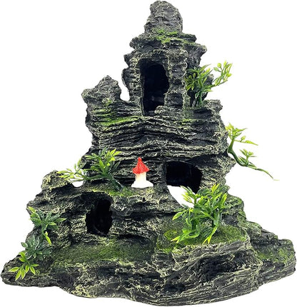 Aquarium Decorations Large and Tall Large Aquarium Decorations for Fish Tank Decorations Fish Tank Ornaments Mountain View Stone Ornament Tree Rock Cave Artificial Fish Tank Ornament GOLOMOZ