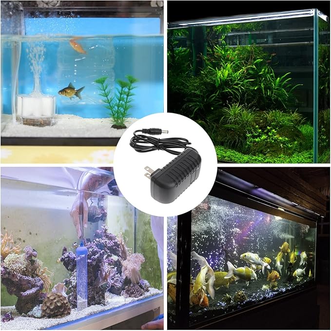 UEETEK LED Power Adapter AC110-240V DC12V 1A Switching Power Supply Converter for Aquarium Fish Tank Light (US Plug) UEETEK