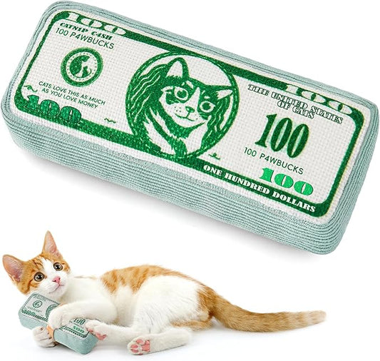 Potaroma Cat Toys US-Dollar Catnip Crinkly Sound Toy, Mesh Fabric for Teeth Cleaning, Interactive Kicker Toys for Indoor Kitten Exercise 6.0 Inches for All Breeds - PAWPICO
