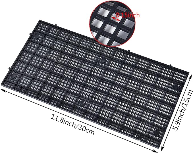 ALEGI Plastic Grid Divider Tray Egg Crate Louvre Aquarium Fish Tank Bottom Isolation with Bracket (4pcs Black) ALEGIAquarium