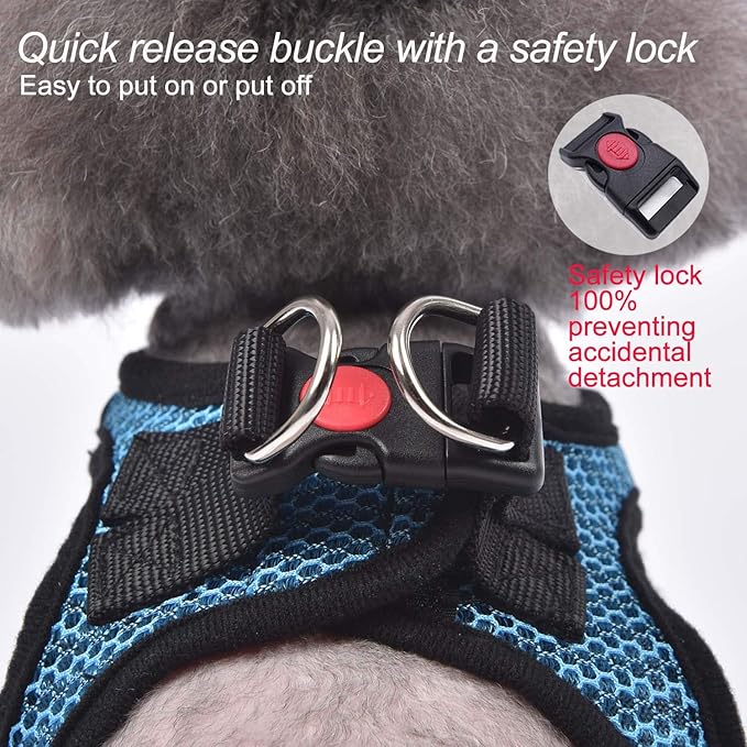Dog Harness Step-in Breathable Puppy Cat Dog Vest Harnesses for Small Medium Dogs Blue matilor