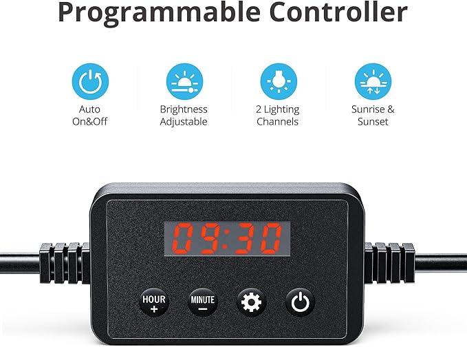 NICREW ClassicLED Plus LED Aquarium Light with Timer, 21 Watts, for 30 to 36 Inch Fish Tank Light, Daylight and Moonlight Cycle, Brightness Adjustable NICREW