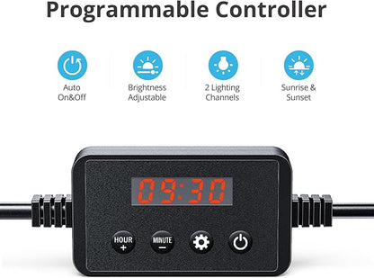 NICREW ClassicLED Plus LED Aquarium Light with Timer, 32 Watts, for 48 to 54 Inch Fish Tank Light, Daylight and Moonlight Cycle, Brightness Adjustable NICREW