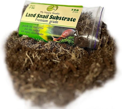 Premium Land Snail Substrate - The Perfect Bedding for Your Pet Snail | Weight 7 Oz or 200 Grams PAWPICO