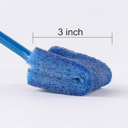 SLSON Aquarium Algae Scraper Double Sided Sponge Brush Cleaner Long Handle Fish Tank Scrubber for Glass Aquariums and Home Kitchen,15.4 inches SLSON